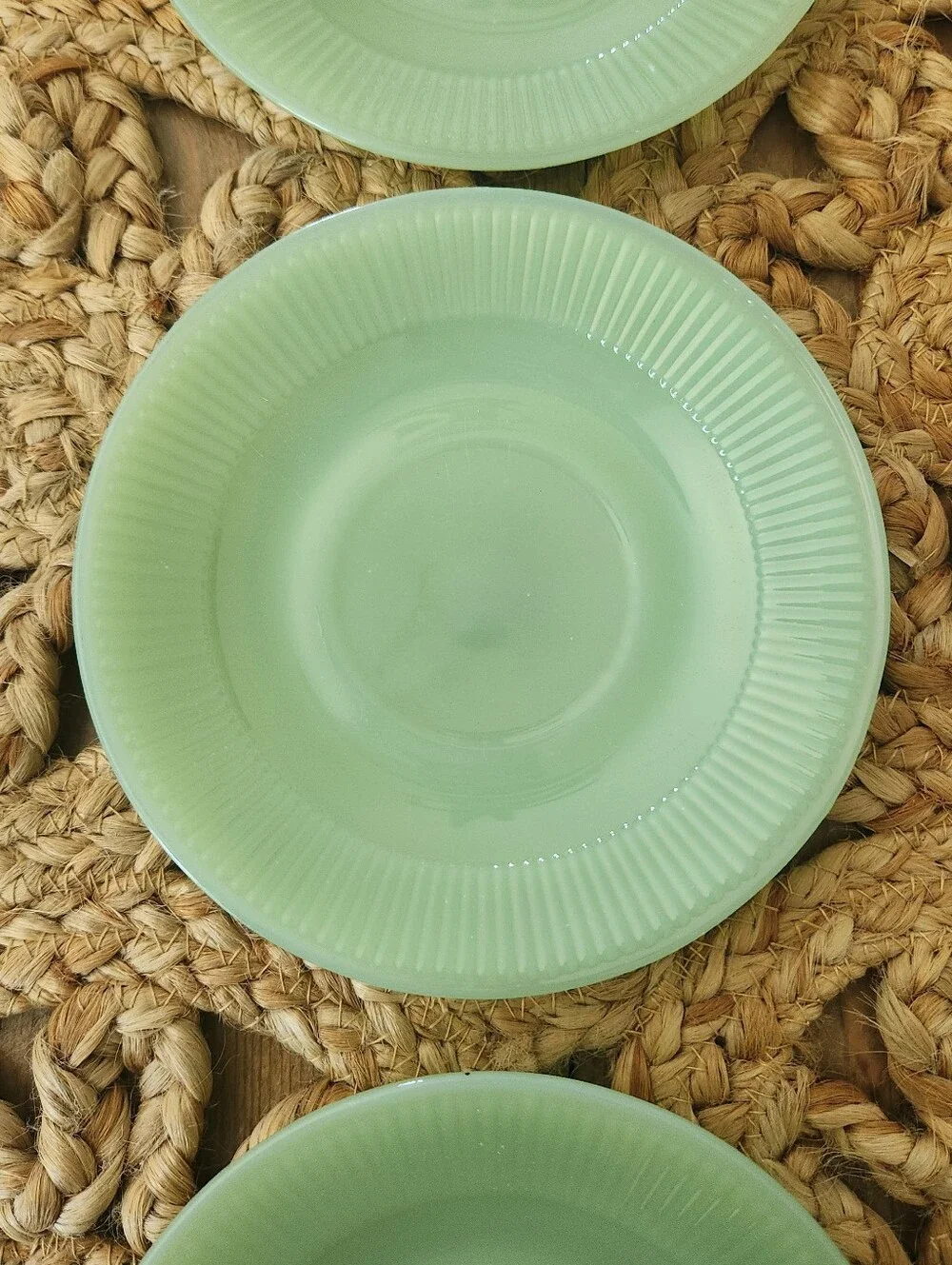 Jadeite Ceramic Dessert Plates - Set of 3